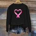 thumbnail image 3 of XPMWRP Women's Heart Graphic Print Breast Cancer Sweatshirts Loose Winter Warm Long Sleeve Crewneck Lightweight Pullover Black XL, 3 of 4