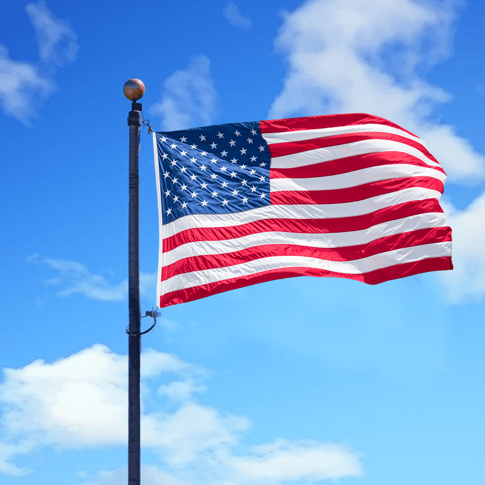 American Flag for Outside 4x6 Ft- Heavy Duty Outdoor Flag - Exquisitely Embroidered Stars - Sturdy Brass Grommets