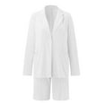 thumbnail image 6 of Riforla Suits Shorts Set for Women 2024 Two Piece Outfits One Button up Jacket and Short Suits Short Sets for Women White M, 6 of 6