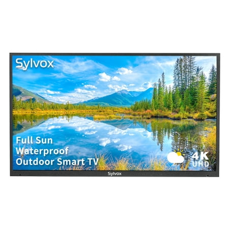 Sylvox 65 inch Full Sun Outdoor TV 2000 Nits 4K UHD LED Smart Television IP55 Waterproof Outdoor Smart TV (Pool Series)