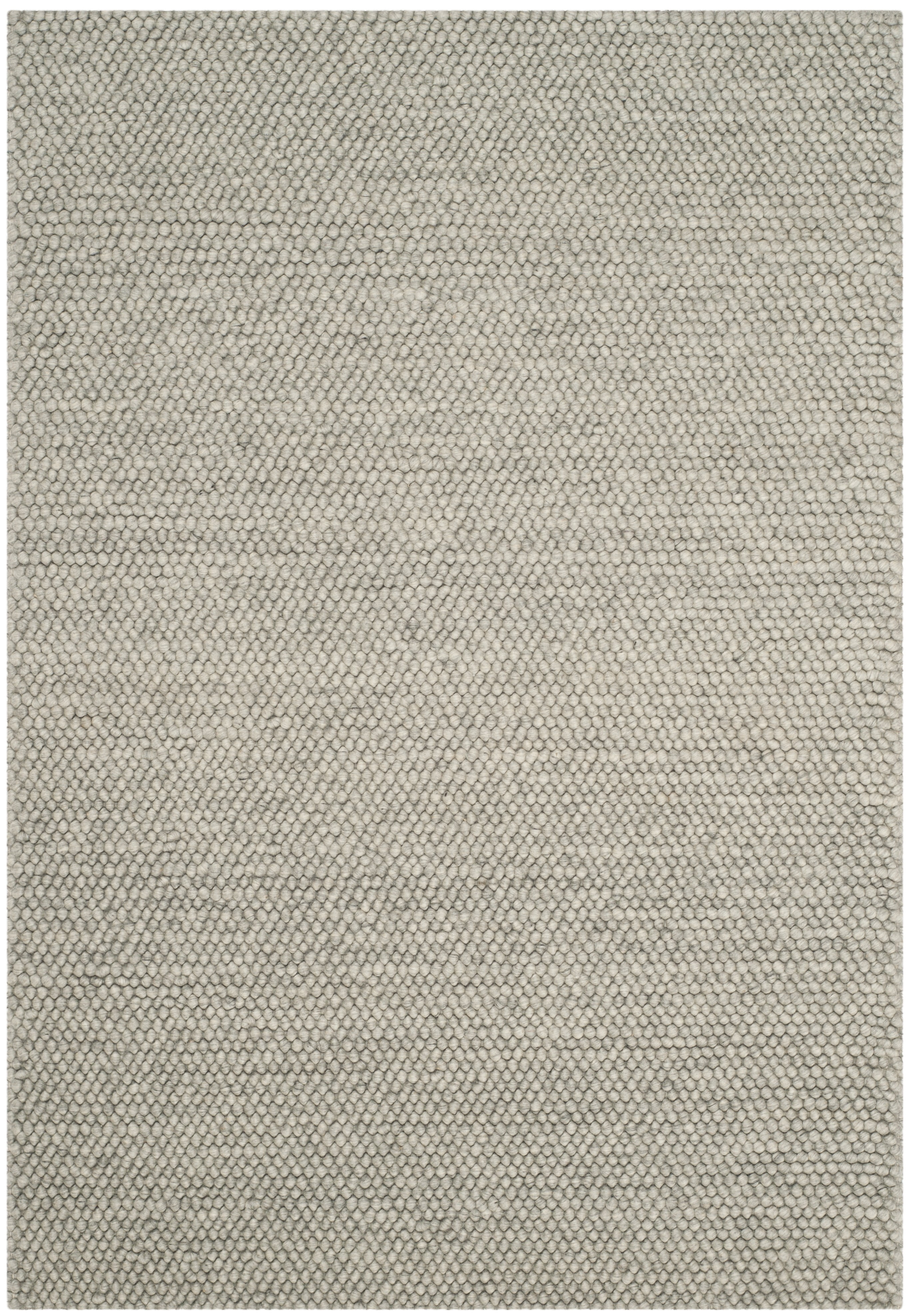 SAFAVIEH Natura Feride Solid Braided Wool Area Rug, Silver, 3' x 5' - Scandinavian Design, Silver, Handmade Wool Blend, Ideal for Living Room, Bedroom, Dining Space, Entryway, Bathroom, Bedside