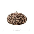 thumbnail image 3 of Awdenio Beret Hats Women's Fashion Casual Plush Printed Leopard Print Warm Dome Beret Hat, 3 of 3