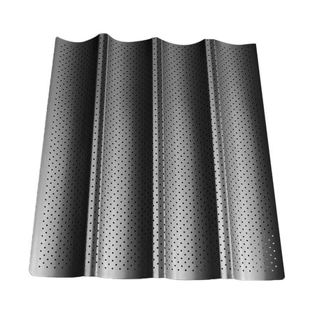

1PC Long Strip Mould Household French Baking Dish Nonstick Bread Baking Mold Heat-resistant Baking Tray with Air Hole for Home Kitchen (Black)