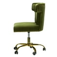 thumbnail image 4 of Home Office Chair Wingback Tufted Back Swivel Adjustable Computer Desk Table Chair Gold Base Moss, 4 of 9