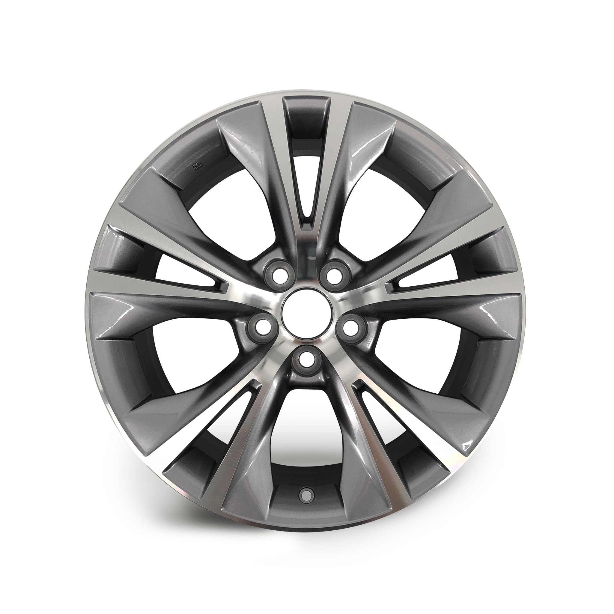 Alloy Wheel 15 X 6 5 Split Spokes Bright Sparkle Silver Painted w/Machined Face