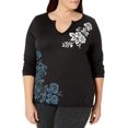 thumbnail image 1 of JUST MY SIZE Womens Grande Taille Manches Longues à Col Fendu, 1 of 2