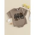 thumbnail image 3 of CIYCuIT Baby Boys Girls Western T-shirt Romper Short Sleeve Letter Hat Print Jumpsuit Newborn Infant Casual Crew Neck Summer Bodysuit 3M 6M 12M 18M, 3 of 9
