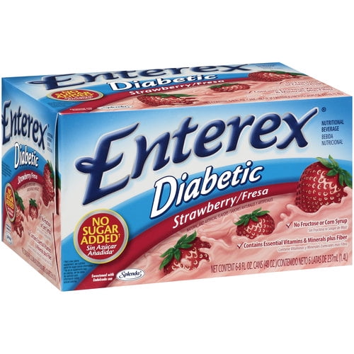 Enterex Diabetic Nutritional Beverage, Strawberry, 6 Ct