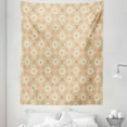 thumbnail image 1 of Floral Tapestry, Vintage Style Drawn Lily Flowers with Curled Petals and Point Leaves, Fabric Wall Hanging Decor for Bedroom Living Room Dorm, 5 Sizes, Tan Peach and Off White, by Ambesonne, 1 of 1