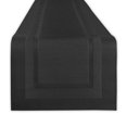 thumbnail image 1 of DII Everday, Easy to Clean Indoor/Outdoor Woven Vinyl 14x72" Double Border Table Runner, Black, 1 of 8