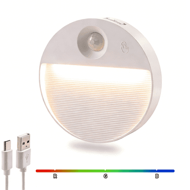 LED Night Light, 16 Color Rechargeable Motion Sensor Night Light for Bedroom Hallway Stairs