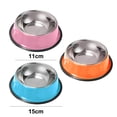 thumbnail image 2 of Cuencos para gatos para comida y agua, 3 piezas Rapsrk, antideslizantes, de acero inoxidable, pequeños cuencos para comida para gatos, cuencos para mascotas, platos apilables para cachorros y gatos, 2 of 6