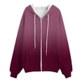 thumbnail image 4 of Women's Hoodies Sweatshirts Casual Zip Hoodie with Front Pockets for Women Everyday Comfort Red L, 4 of 5