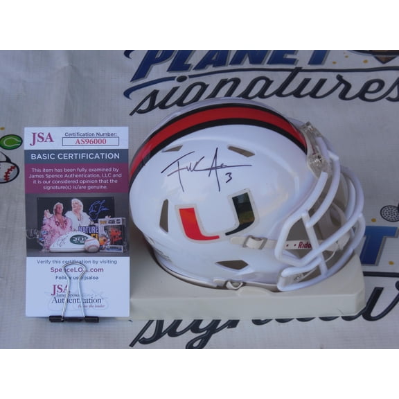 Frank Gore signed autographed Miami UM Hurricanes speed mini helmet JSA COA