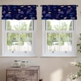 thumbnail image 2 of LALILO Kitchen Curtain Valance With Cute Cactus And Navy Blue Rod Pocket Window Curtain 52"x 18" Set of 2, 2 of 5
