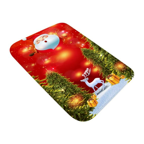 FANTADOOL Christmas Mats And Rugs Thickened Flannel Fabric Non Slip Rubber Backing Bath Rug Home Kitchen Floor Mat Multi-Size