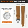 thumbnail image 2 of Uxcell Leather Watch Band 21mm Vintage Watch Straps with Butterfly Buckle, Yellow Brown, 2 of 7
