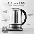 thumbnail image 4 of Electric Tea Kettle Borosilicate Glass Tea Maker With Temperature Control and Infuser - LCD Display and Preset Brewing Programs - 1.7 Liter Water Boiler, 4 of 5
