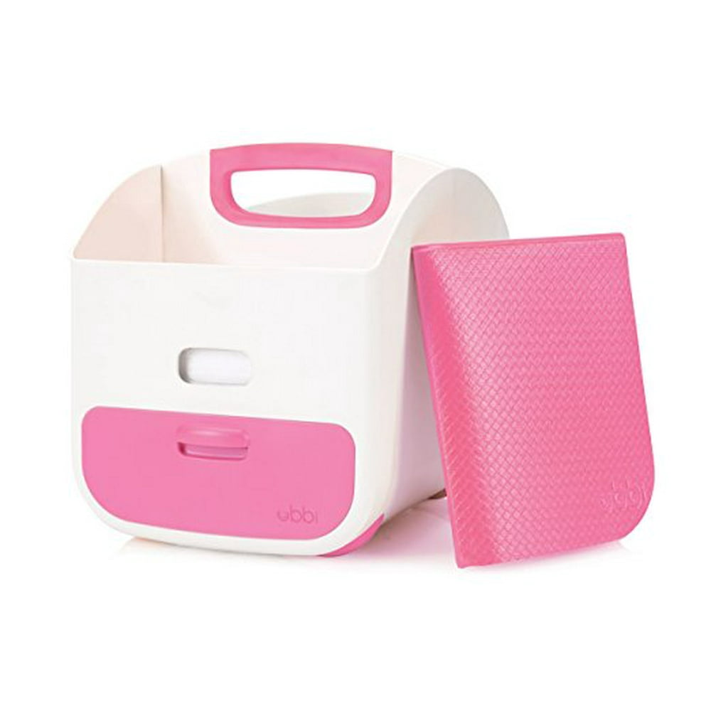 Ubbi Diaper Storage Caddy and Changing Mat, Pink