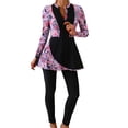 thumbnail image 2 of Trajes de baño Amzcrzy Tankini para mujer, trajes de baño, trajes de baño de dos piezas con control de abdomen, bikini de cintura alta conservador, estampado de moda, rosa, L, 2 of 7