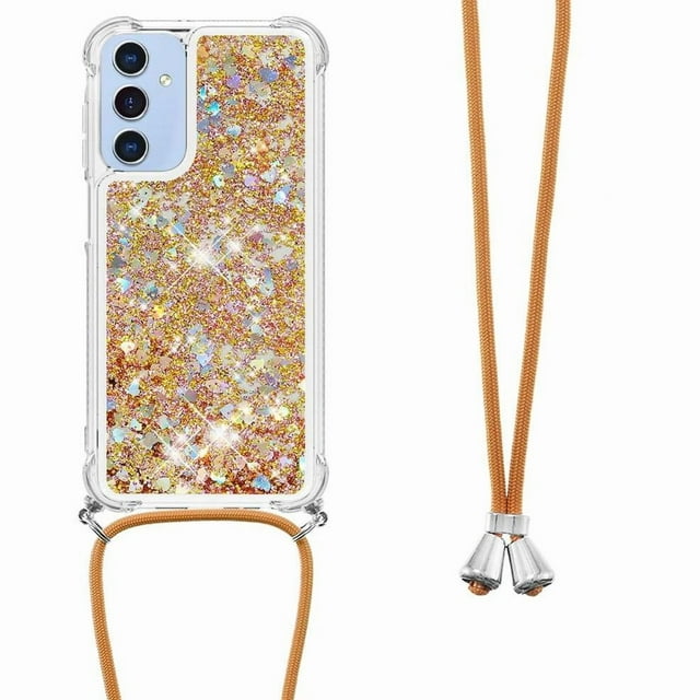 Funda FOXDOCK para Samsung Galaxy A16 con Cuerda Ajustable, Brillo Líquido, Protección Antigolpes y Lente – Ideal para Regalo