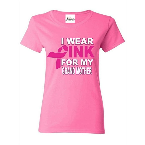 Women's T-Shirt Short Sleeve - I Wear Pink For My Grandma