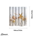 thumbnail image 3 of Spencer Starfish Beach Theme Bathroom Shower Curtain Water Repellent Seashell Conch Shell Fabric Shower Curtain for Bathroom with Hooks, 71" x 71", 3 of 6