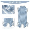 thumbnail image 6 of TONY HOBY Pet Dog Pajamas, Stripes 4 Legged Jumpsuit Soft Cotton Clothes for Female Dog Blue, XL, 6 of 10