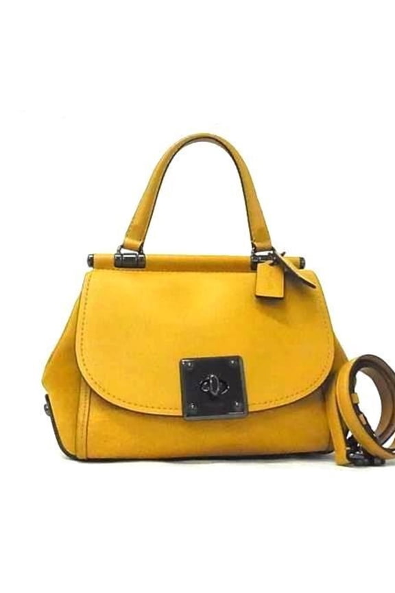 Pre-Owned COACH Drifter Handbag 38388 Yellow Leather Women's Turnlock Gunmetal... (Good)