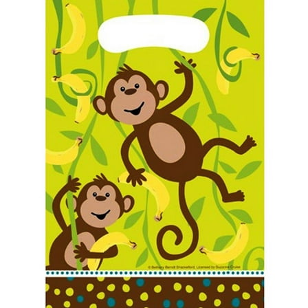 Creative Converting Monkeyin' Around Jointed Birthday Loot Bags 8ct