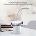 thumbnail image 2 of Led Office Lamp, Led Dimmable Led Table Lamp, Lamp Light Up With Continuous Gradation To Study, Rechargeable Usb, Pen & Telepone Door (white), 2 of 5