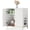 White, variant on Stylish Cat Litter Box Enclosure, Modern Hidden Litter Box Furniture with Tall Legs, Side Entrance, and Dual Use as End Table for Living Room or Bedroom (White & Gold)