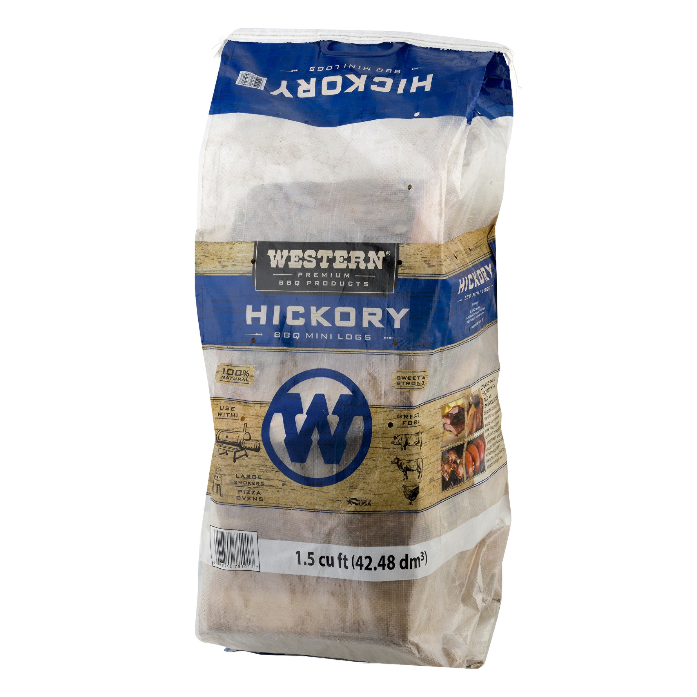 Western Premium BBQ Products 1.5 Cubic Feet Hickory BBQ Smoking Mini Logs