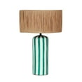 thumbnail image 1 of Ravello Green Striped Papier Mache Table Lamp, 1 of 1