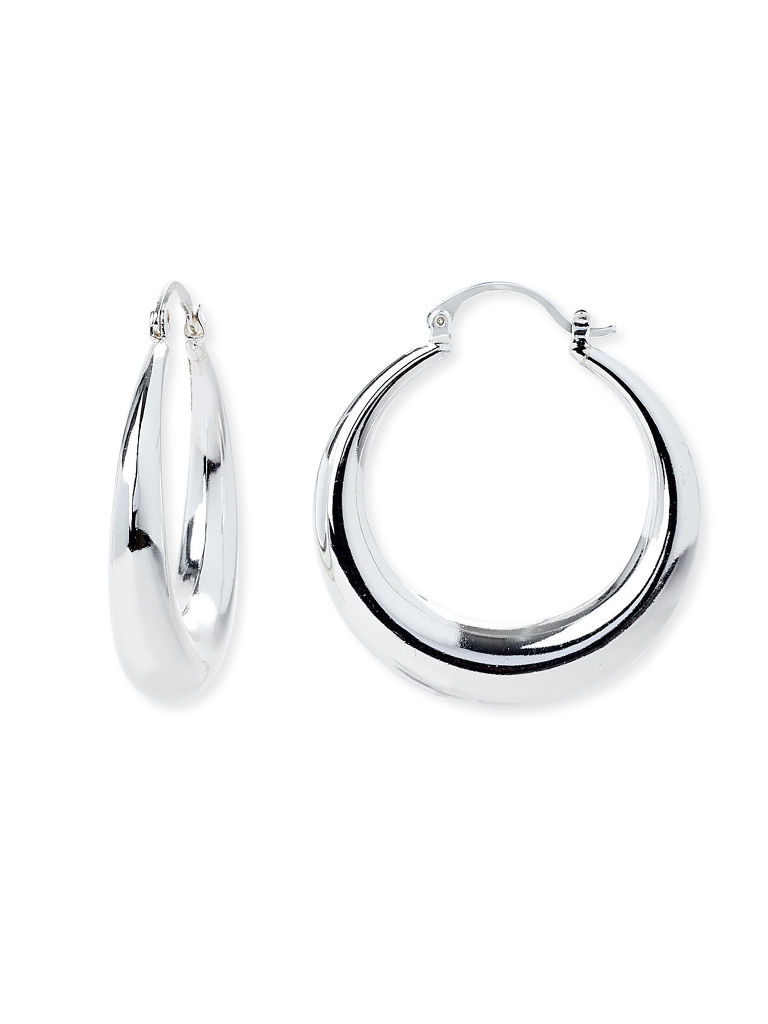 Scoop Women’s Fine Silver-Plated Brass Hoop Earrings