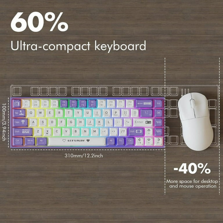 AK680 60% Wired Mechanical Gaming Keyboard,Hot-Swappable,RGB