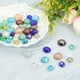 thumbnail image 4 of Uxcell 50 Paquete de Canicas de Vidrio Planas, Piedras de Vidrio Decorativas, Perlas de Mármol, Rellenos de Jarrón para Artes Decorativas en el Hogar, Azul Cielo (12-14mm), 4 of 6