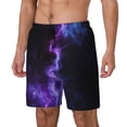 thumbnail image 1 of Balery Purple And Blue Nebula Bañador para hombre, shorts de playa de secado rápido con entrepierna y forro de compresión-3X-Large, 1 of 6