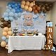 thumbnail image 3 of Telón de fondo para baby shower de niño con diseño de oso azul bohemio, globos, pancarta de hierba de la pampa, accesorios para fotomatón., 3 of 6