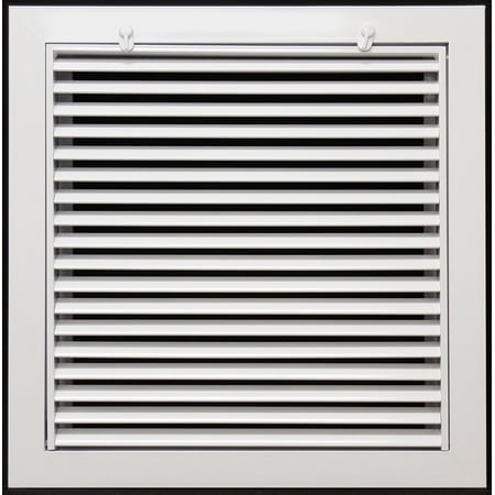 12"" X 12"" Aluminum Return Filter Grille For 1"" Filter - Easy Airflow - Linear Bar Grilles [Outer Dimensions: 14.5""W X 14.5""H]