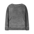 thumbnail image 5 of jobturf Sweatshirts for Women Fuzzy Fleece Long Sleeve Crop Pullover Tops Casual Crewneck Warm Plush Hoodies with Pockets, 5 of 8