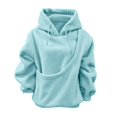 thumbnail image 7 of Women's Oversized Fuzzy Pet Carrier Hoodie, Soft Sherpa Dog Cat Pocket Hooded Sweatshirt for Pet Owners Daily Autumn Winter Loungewear Outfits(Sky Blue/XXXXXL), 7 of 7
