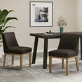 thumbnail image 2 of GDF Studio Boise Contemporary Fabric Upholstered Wood Dining Chairs, Set of 2, Brown and Weathered Natural, 2 of 8