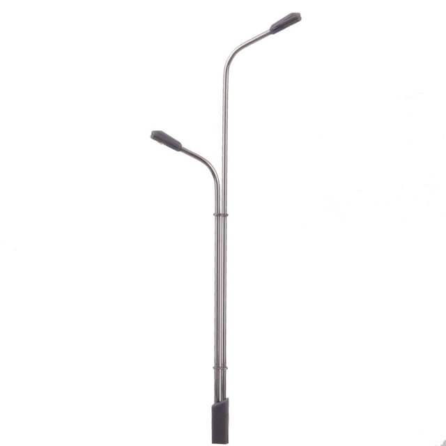 10 Pcs Lampadaire Modèle Échelle 1/150 avec Double Têtes (Blanc)