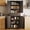 Dark Brown, variant on Aiho 71" Kitchen Pantry with 4 Doors, Wooden Food Storage Cabinet with 4 Adjustable Shelves & Large Drawer, Freestanding Tall Cabinet for Dining Room Living Room - White
