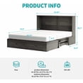 thumbnail image 6 of BALUS Murphy Bed Queen, Folding Bed with Charging Station and Mattress, Space-Saving Murphy Cabinet Chest Bed for Multipurpose Guest Room & Home Office, Sturdy Wood Construction, Easy Assemble, Grey, 6 of 8