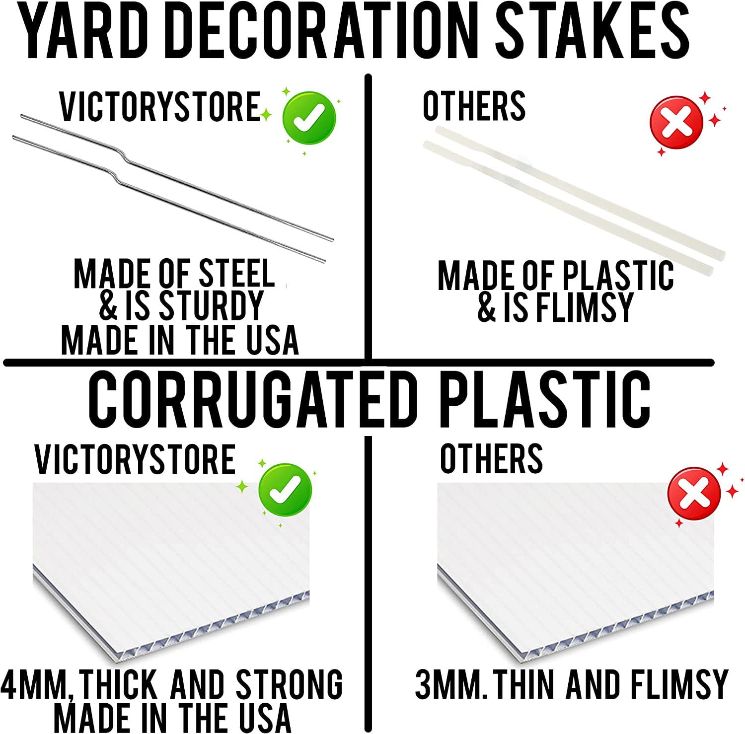 VictoryStore 18" White Hollywood Yard Sign Letters, 9 Pieces Total