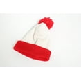 thumbnail image 6 of SSLR Adult Beanie Hat Christmas Beanie Hat Red White Knitted Pompom Cuff, 6 of 6