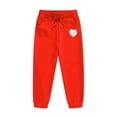 thumbnail image 4 of LUOGENLI Outfits Baby Girl Rompers 3-6 Months Pack Reindeer Girls' Hoodie Set Children's Two Piece Set Medium and Small Children's Solid Color Long Sleeved Hoodie and Sweatpants Red 2-3 Years, 4 of 5