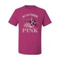 thumbnail image 2 of Wild Bobby In October We Wear Pink Pumpkin Cheetah Print Breast Cancer Awareness Men Tee, Fuschia, Medium, 2 of 6